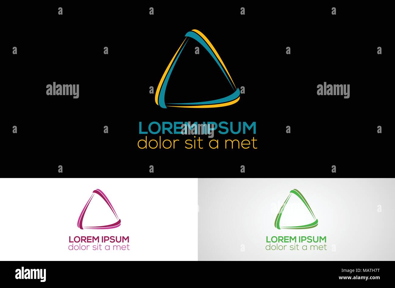 Triangolo astratto logo design Illustrazione Vettoriale