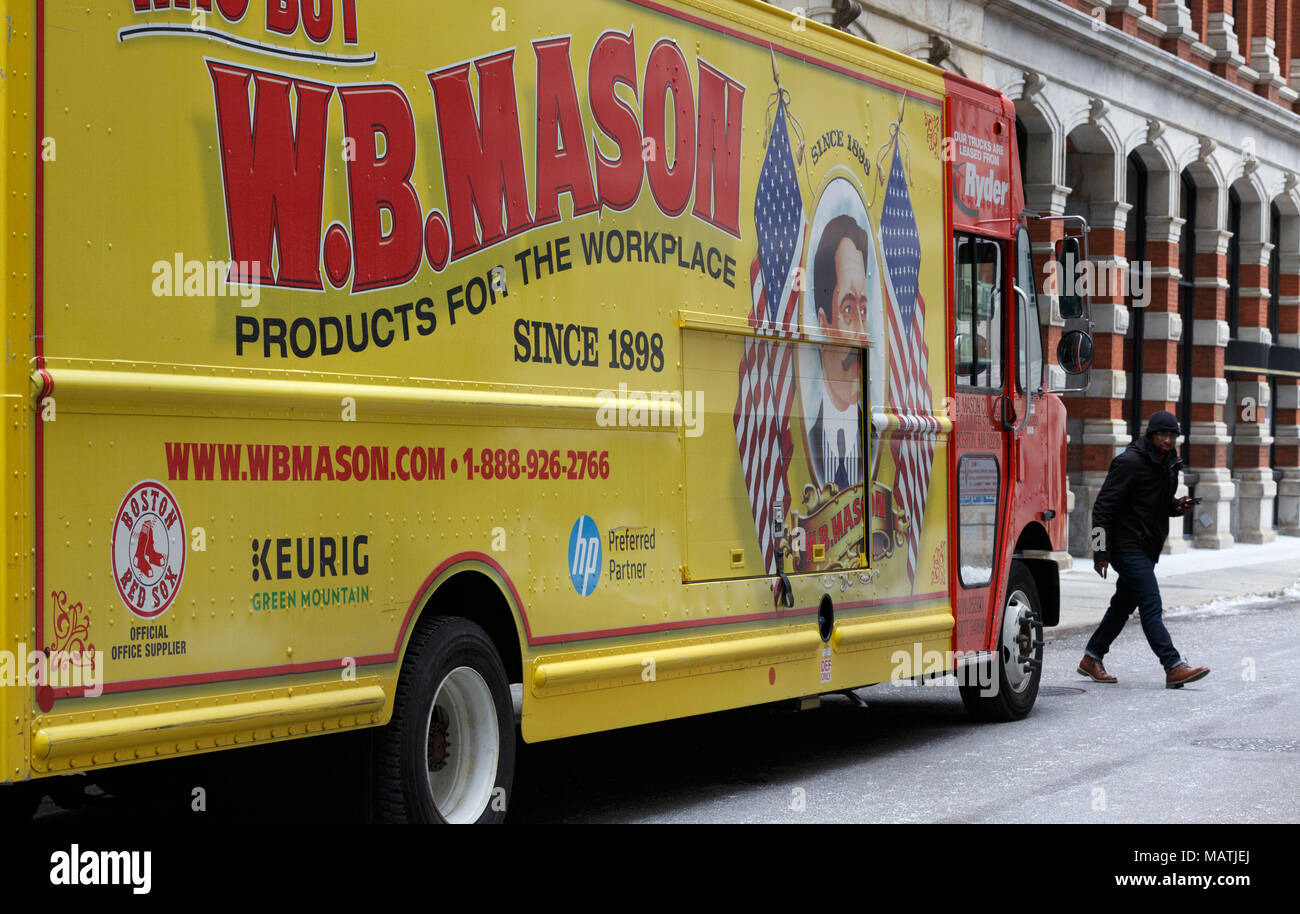 W,B. Mason, ufficio consegna alimentazione carrello, Boston, Massachusetts Foto Stock