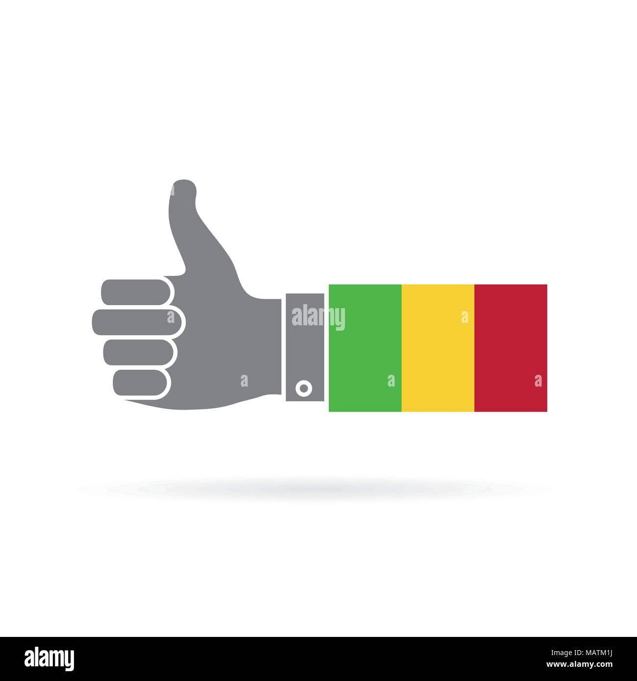 Mali paese bandiera Thumbs up icona vettore Illustrazione Vettoriale