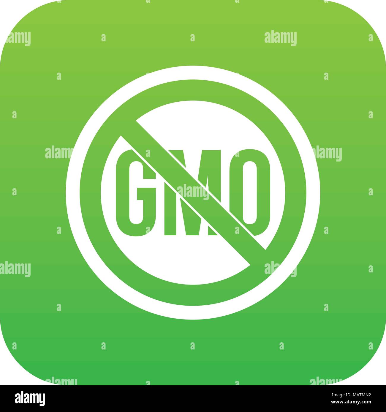 Arresto icona OGM verde digitale Illustrazione Vettoriale