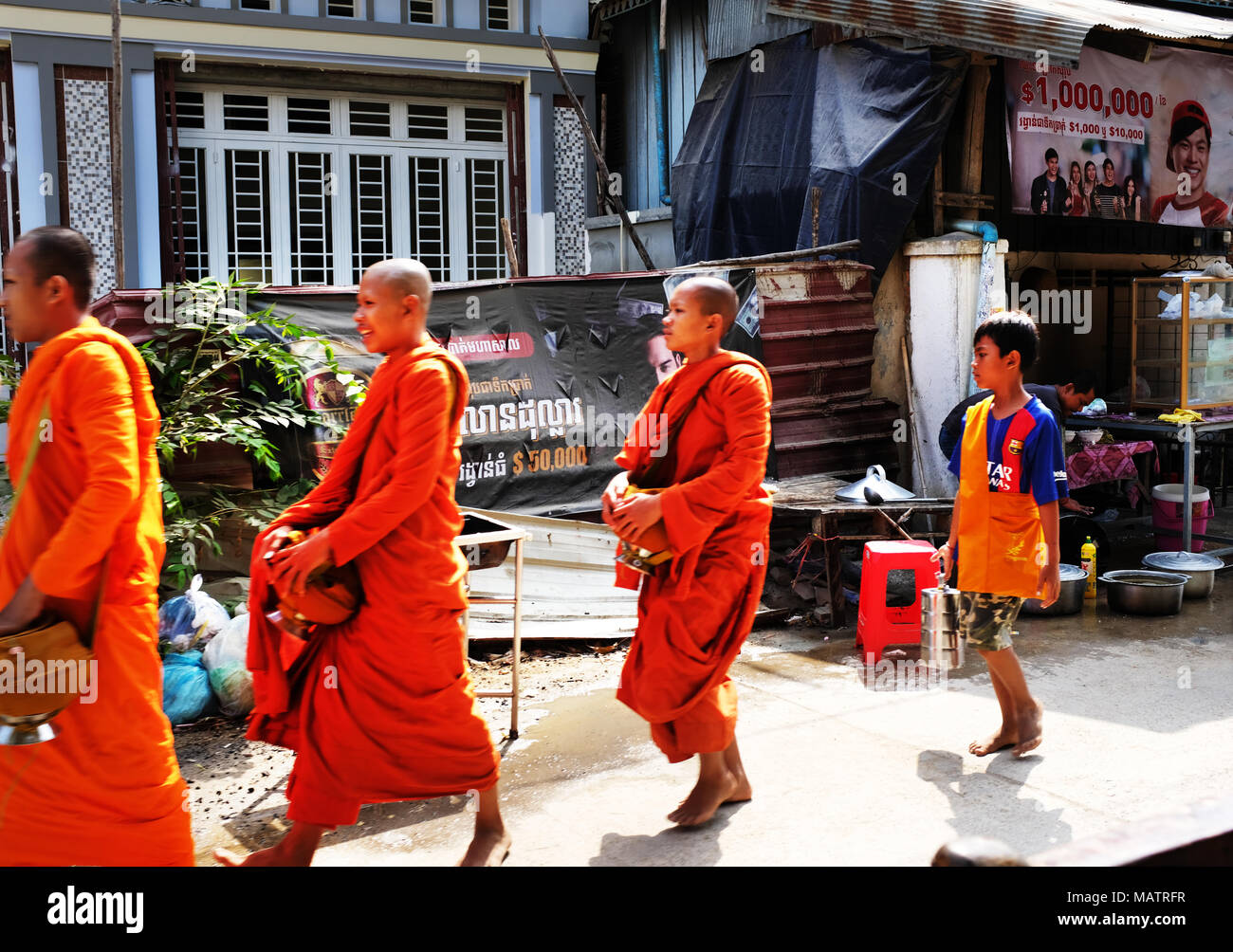 I monaci buddisti di Phnom Penh Foto Stock