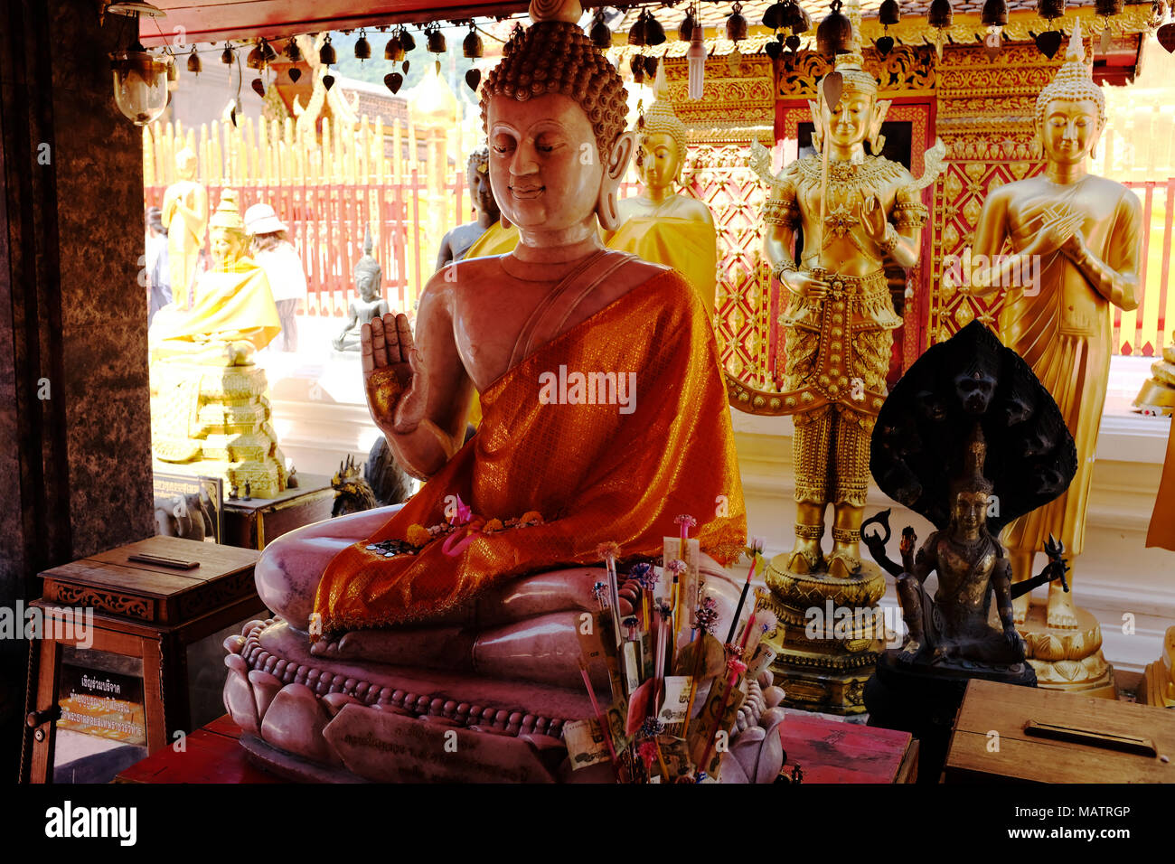Wat Doi Suthep Temple, Chiang Mai, Thailandia Foto Stock