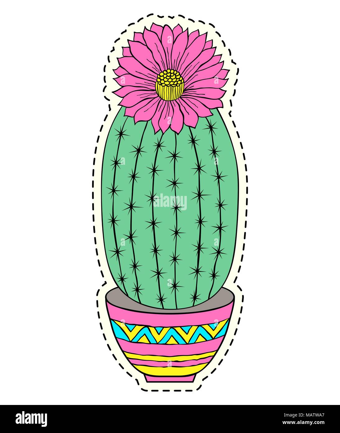 Disegnata a mano cactus Illustrazione Vettoriale