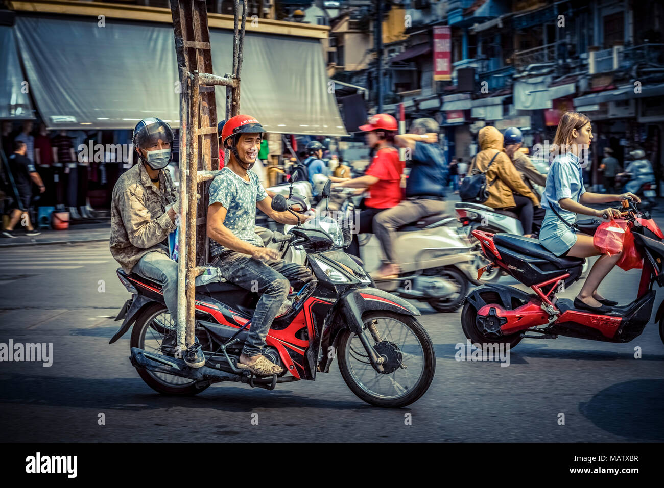 Asien, Vietnam, Hanoi, Verkehr, trasporti, Transportmittel Foto Stock