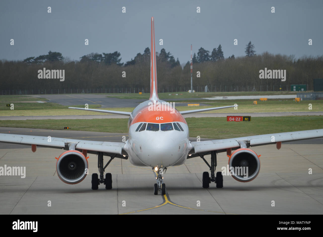 Easyjet Aeromobili in rullaggio a Londra Stansted Foto Stock