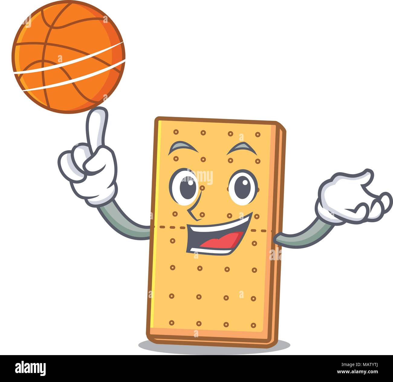 Con basket graham cookies personaggio cartoon Illustrazione Vettoriale