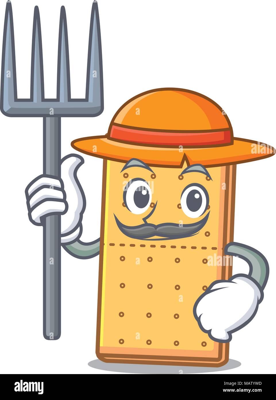 Agricoltore graham cookies personaggio cartoon Illustrazione Vettoriale