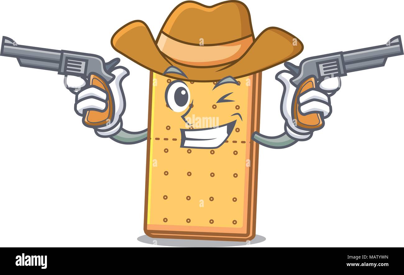 Cowboy graham cookies personaggio cartoon Illustrazione Vettoriale