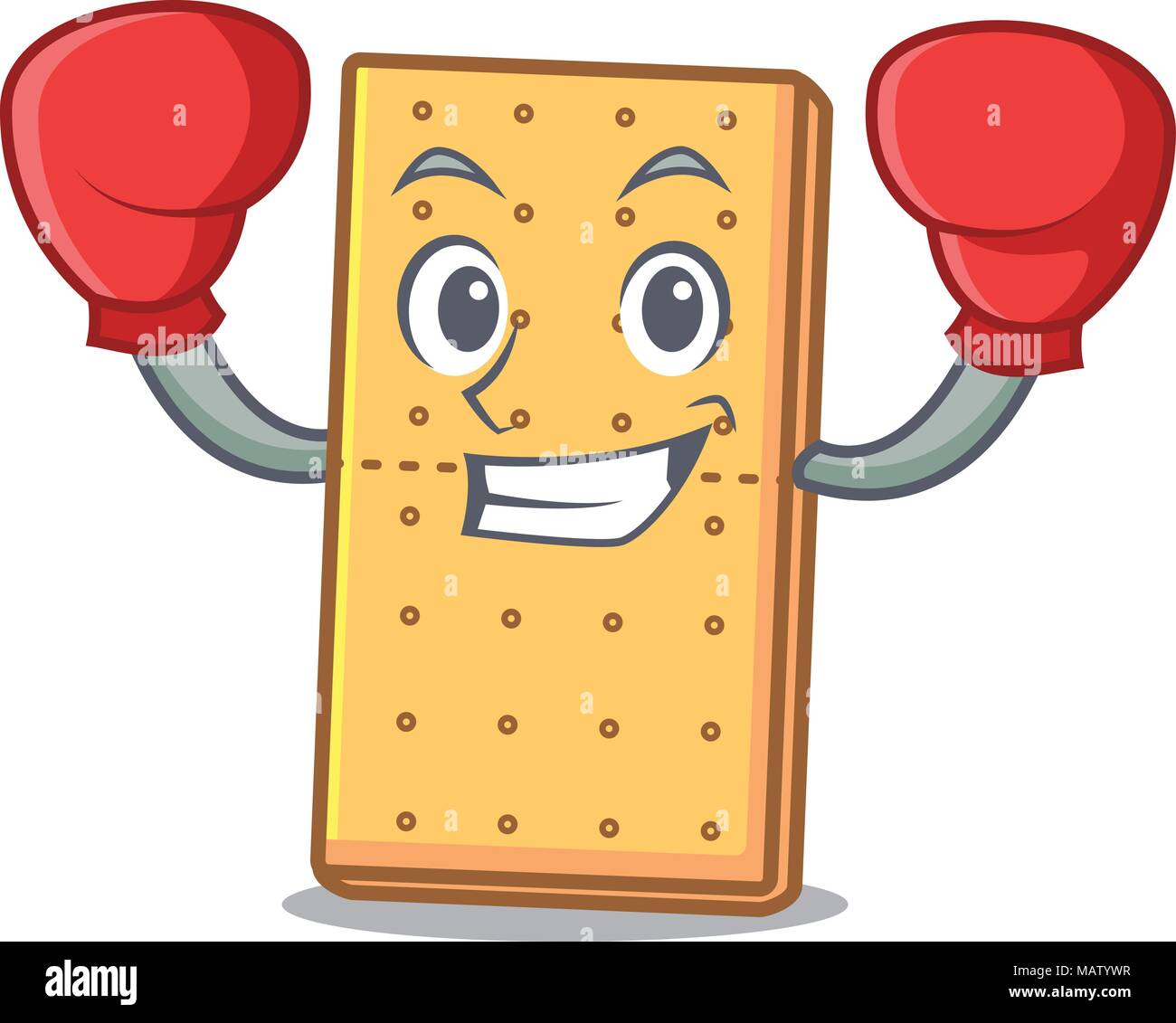 Il pugilato graham cookies personaggio cartoon Illustrazione Vettoriale
