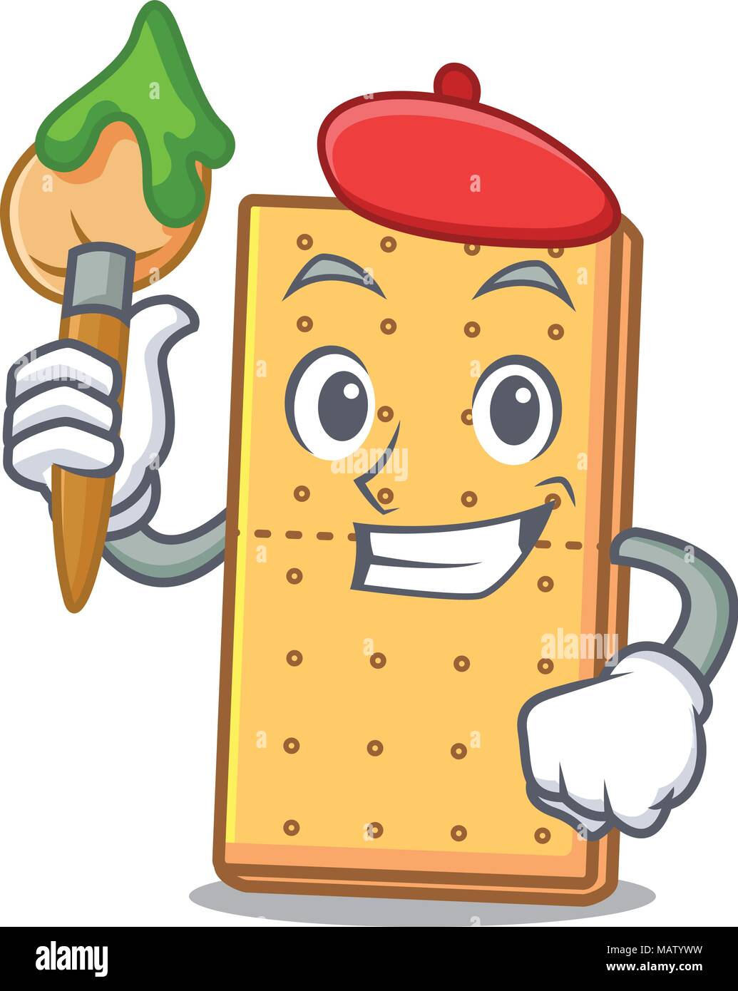 Artista graham cookies personaggio cartoon Illustrazione Vettoriale