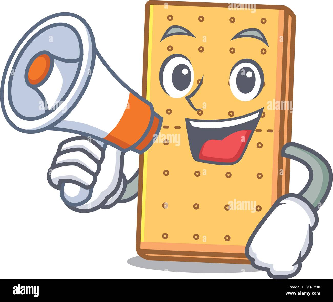 Con il megafono graham cookies personaggio cartoon Illustrazione Vettoriale