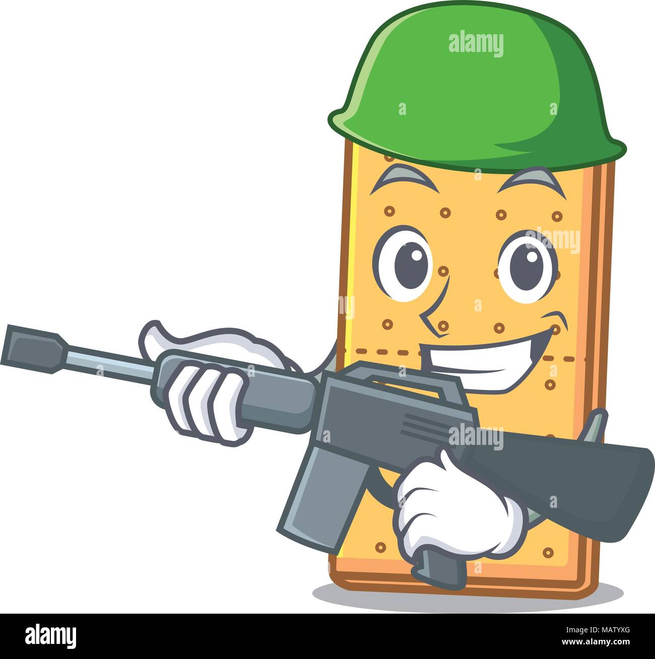 Esercito graham cookies personaggio cartoon Illustrazione Vettoriale