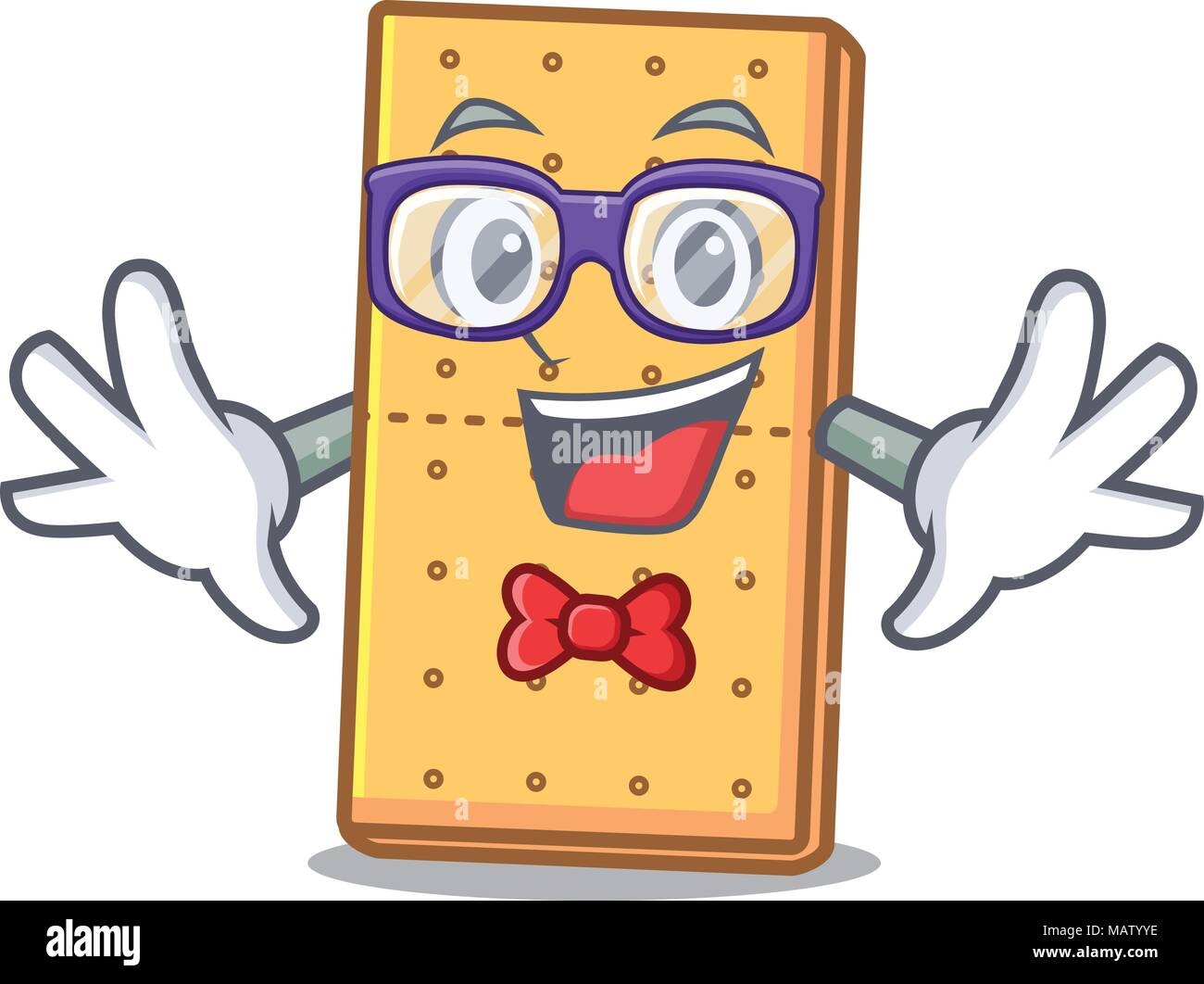 Geek graham cookies personaggio cartoon Illustrazione Vettoriale
