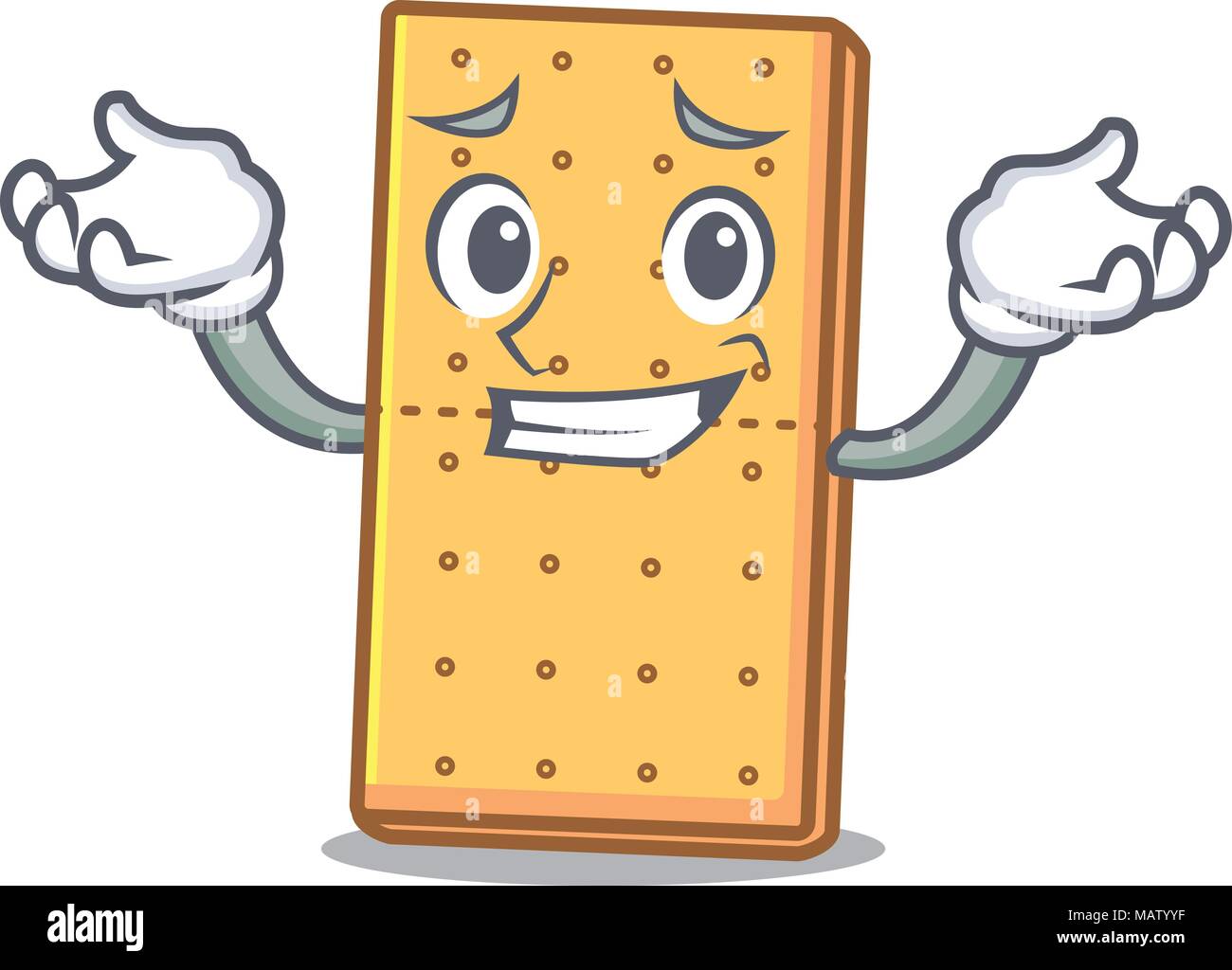 Grinning graham cookies personaggio cartoon Illustrazione Vettoriale