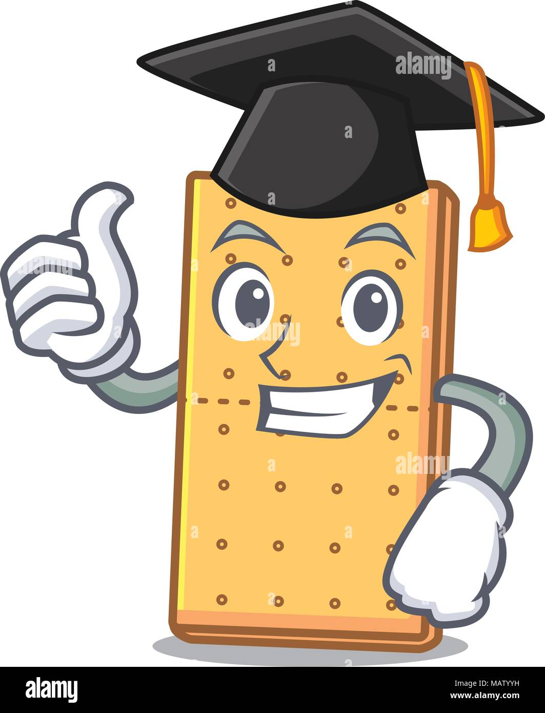 Graduazione graham cookies personaggio cartoon Illustrazione Vettoriale