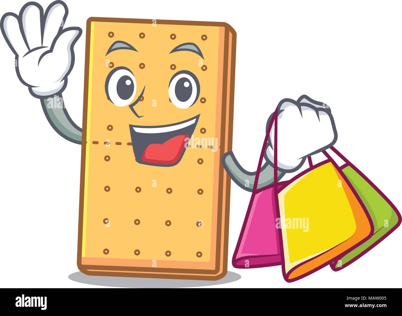 Shopping graham cookies personaggio cartoon Illustrazione Vettoriale