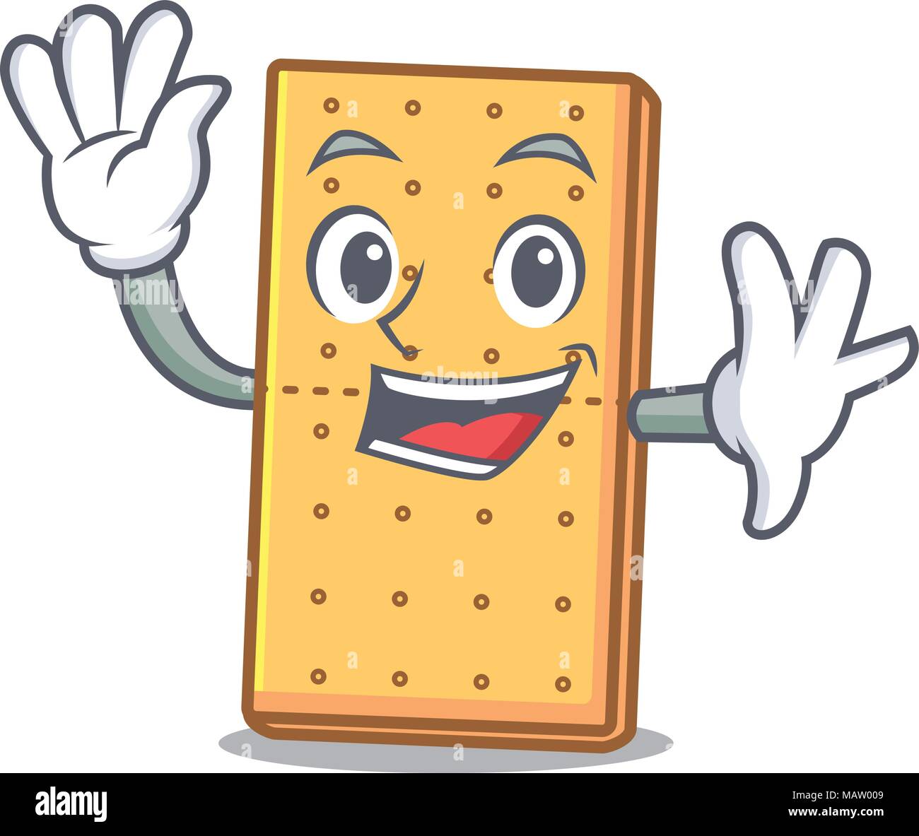 Sventolando graham cookies personaggio cartoon Illustrazione Vettoriale
