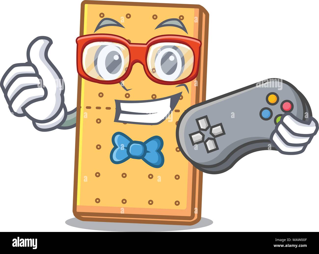 Gamer graham cookies mascotte cartoon Illustrazione Vettoriale