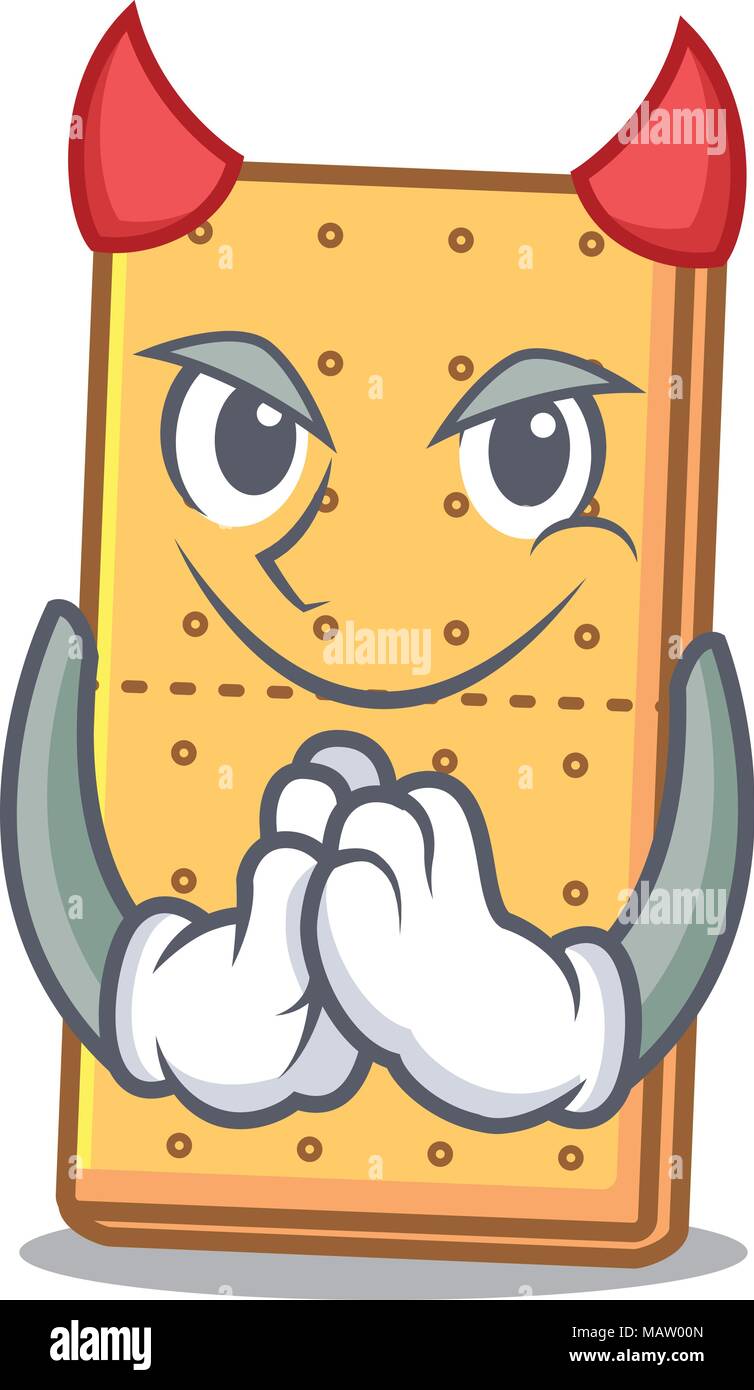 Diavolo graham cookies mascotte cartoon Illustrazione Vettoriale