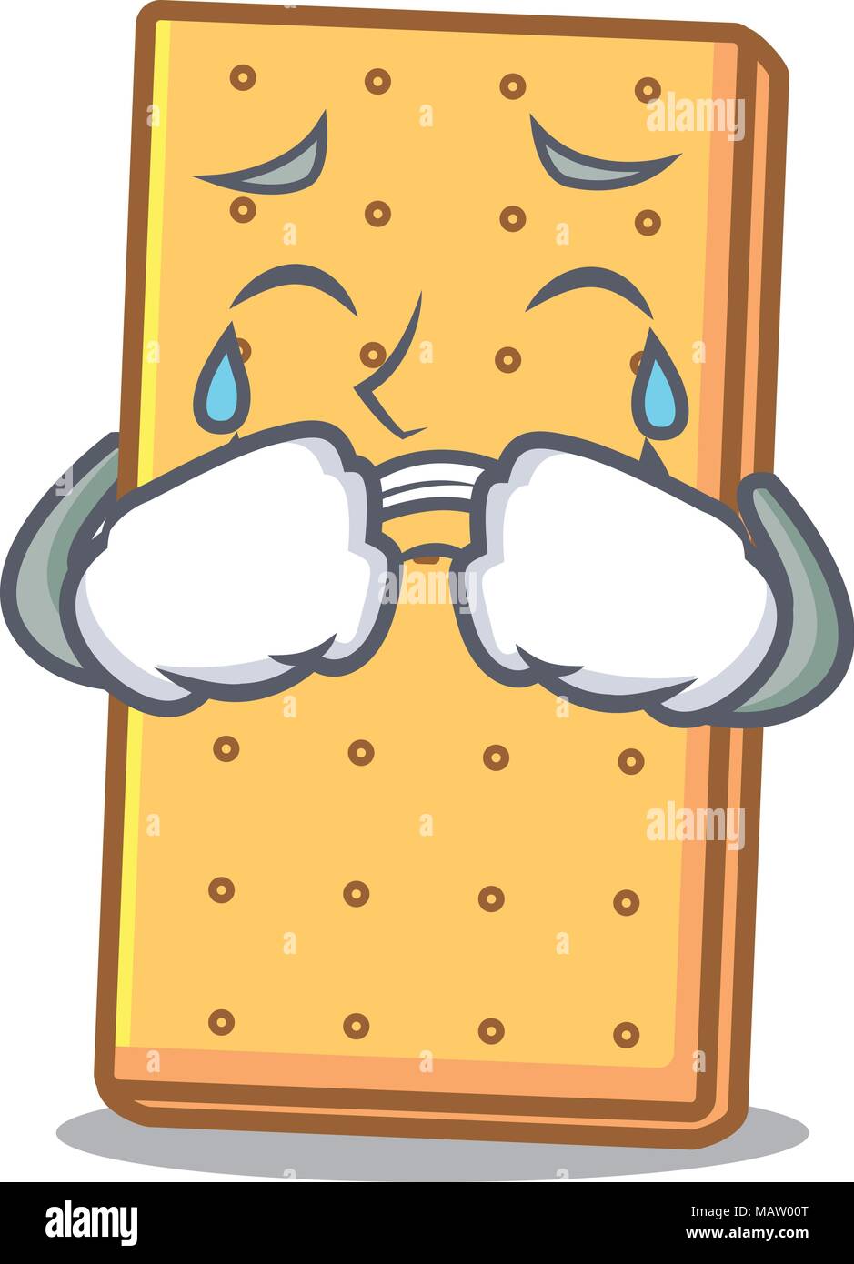 Il pianto graham cookies mascotte cartoon Illustrazione Vettoriale