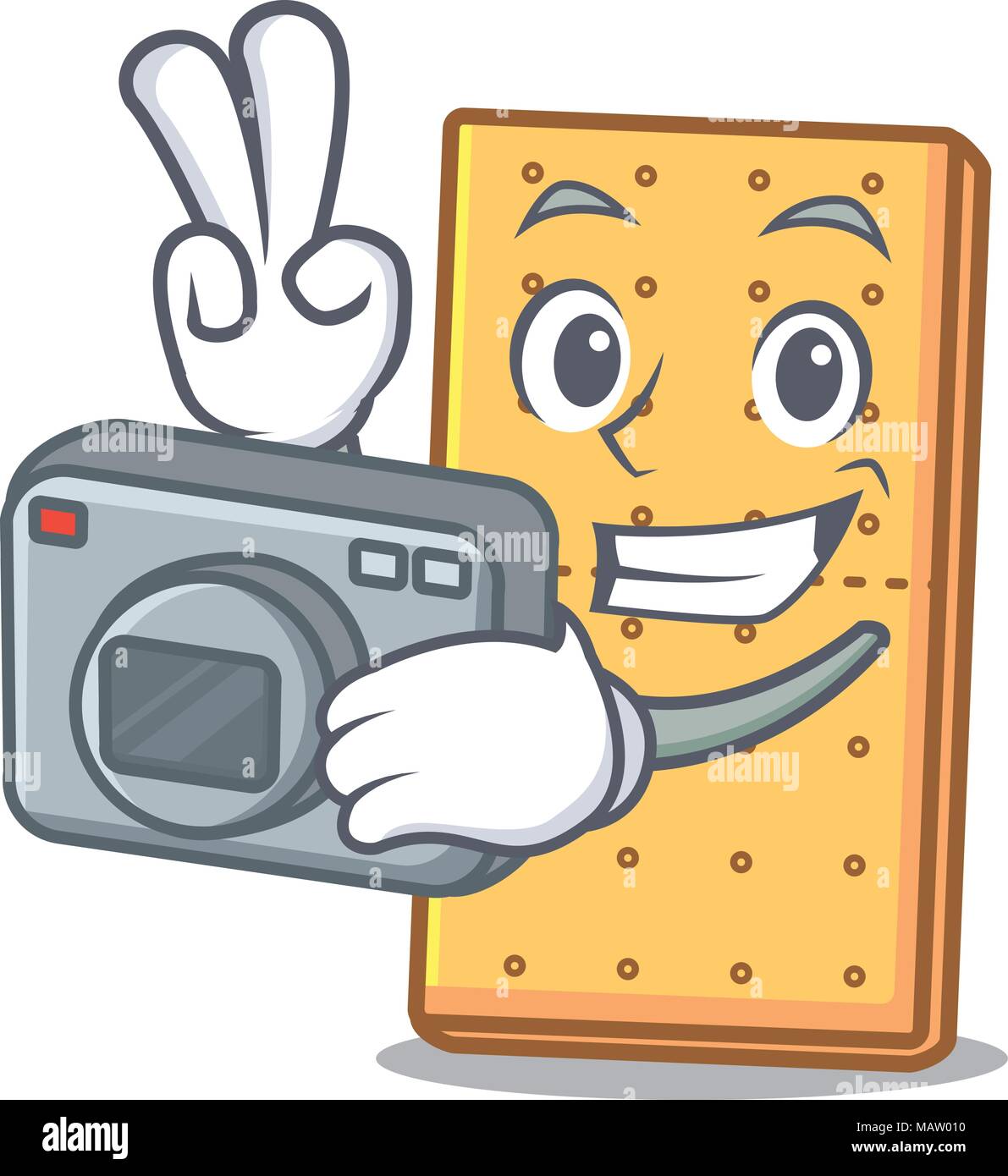 Fotografo graham cookies mascotte cartoon Illustrazione Vettoriale