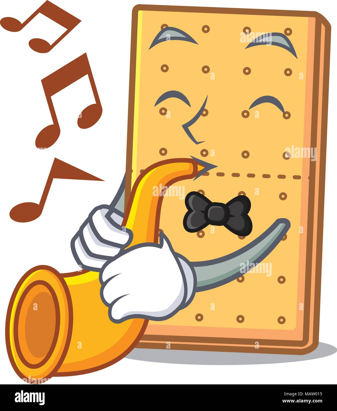 Tromba graham cookies mascotte cartoon Illustrazione Vettoriale