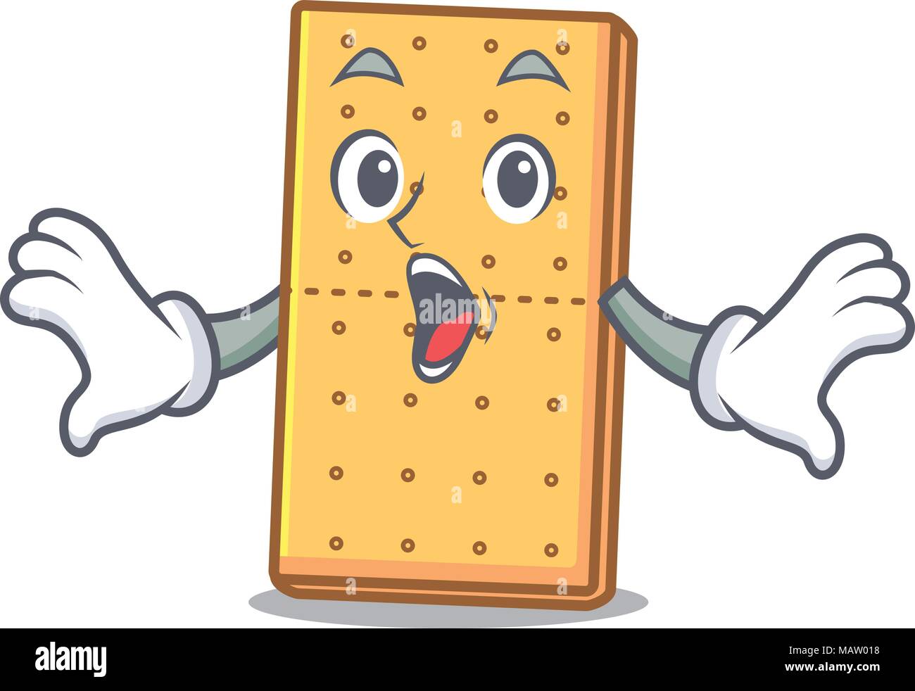 Sorpreso graham cookies mascotte cartoon Illustrazione Vettoriale