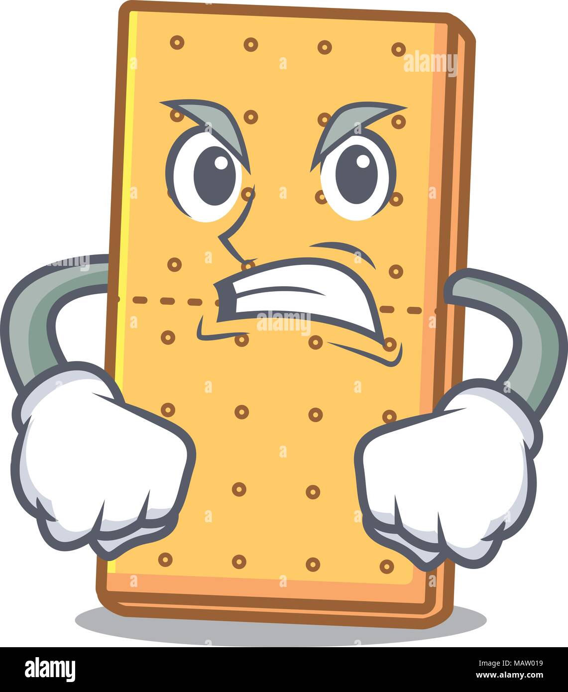 Arrabbiato graham cookies mascotte cartoon Illustrazione Vettoriale