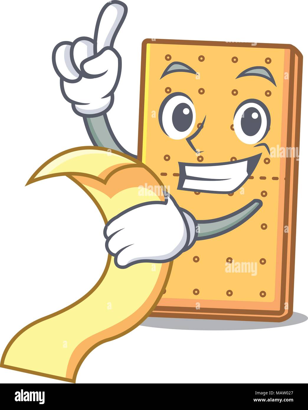 Con menu graham cookies mascotte cartoon Illustrazione Vettoriale
