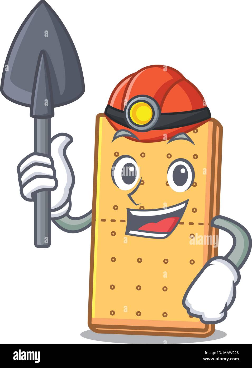 Il minatore graham cookies mascotte cartoon Illustrazione Vettoriale