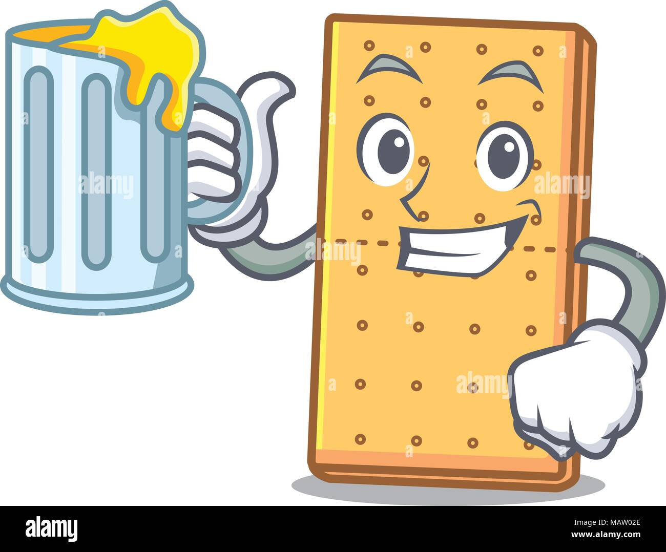 Succo di frutta graham cookies mascotte cartoon Illustrazione Vettoriale