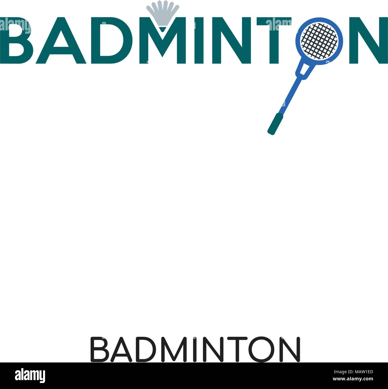 Badminton isolato del logo su sfondo bianco per il web, mobili e progettazione di app Illustrazione Vettoriale