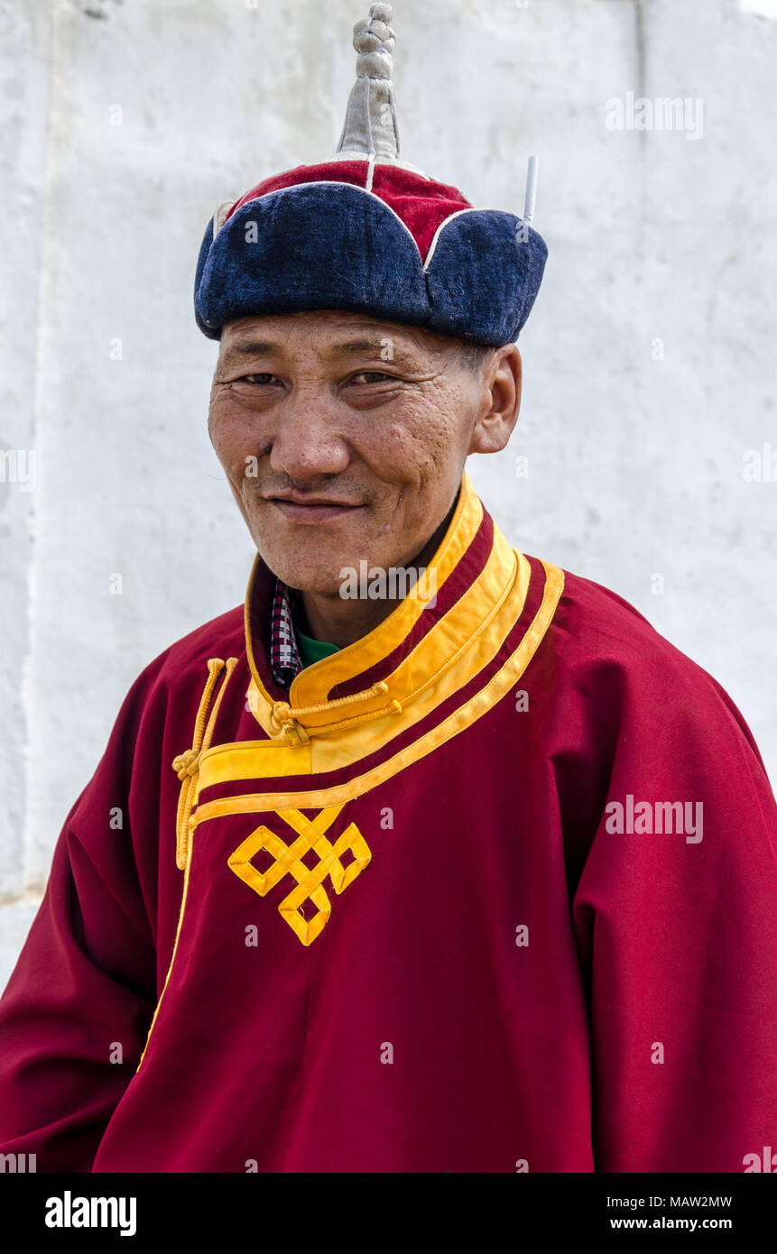Ritratto di un arbitro in Naadam Festival in Murun, Mongolia Foto Stock