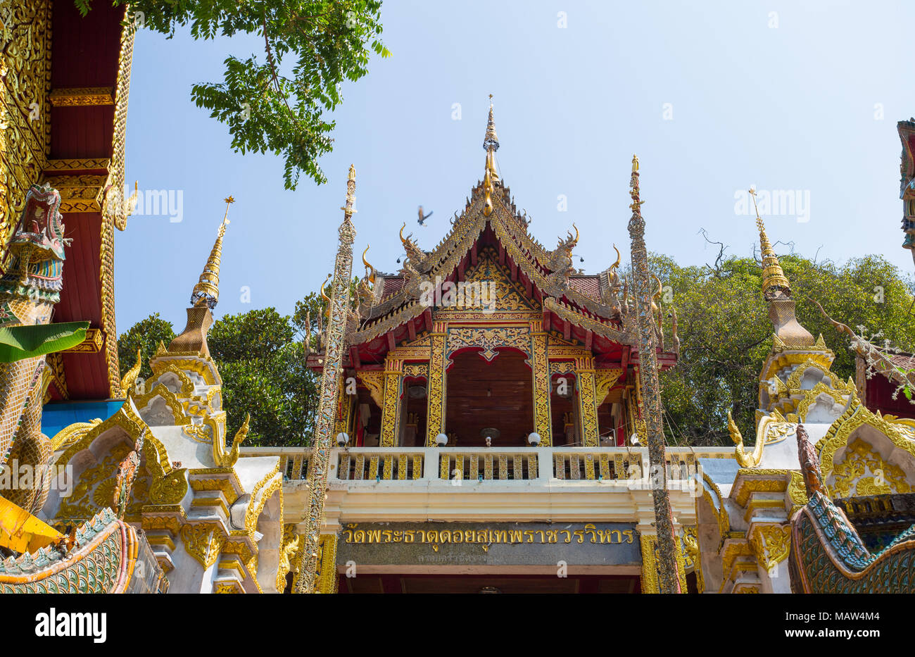 CHIANG MAI, Thailandia, 18 febbraio 2017 - Wat Phra That Doi Suthep Temple, Chiang Mai, Thailandia Foto Stock