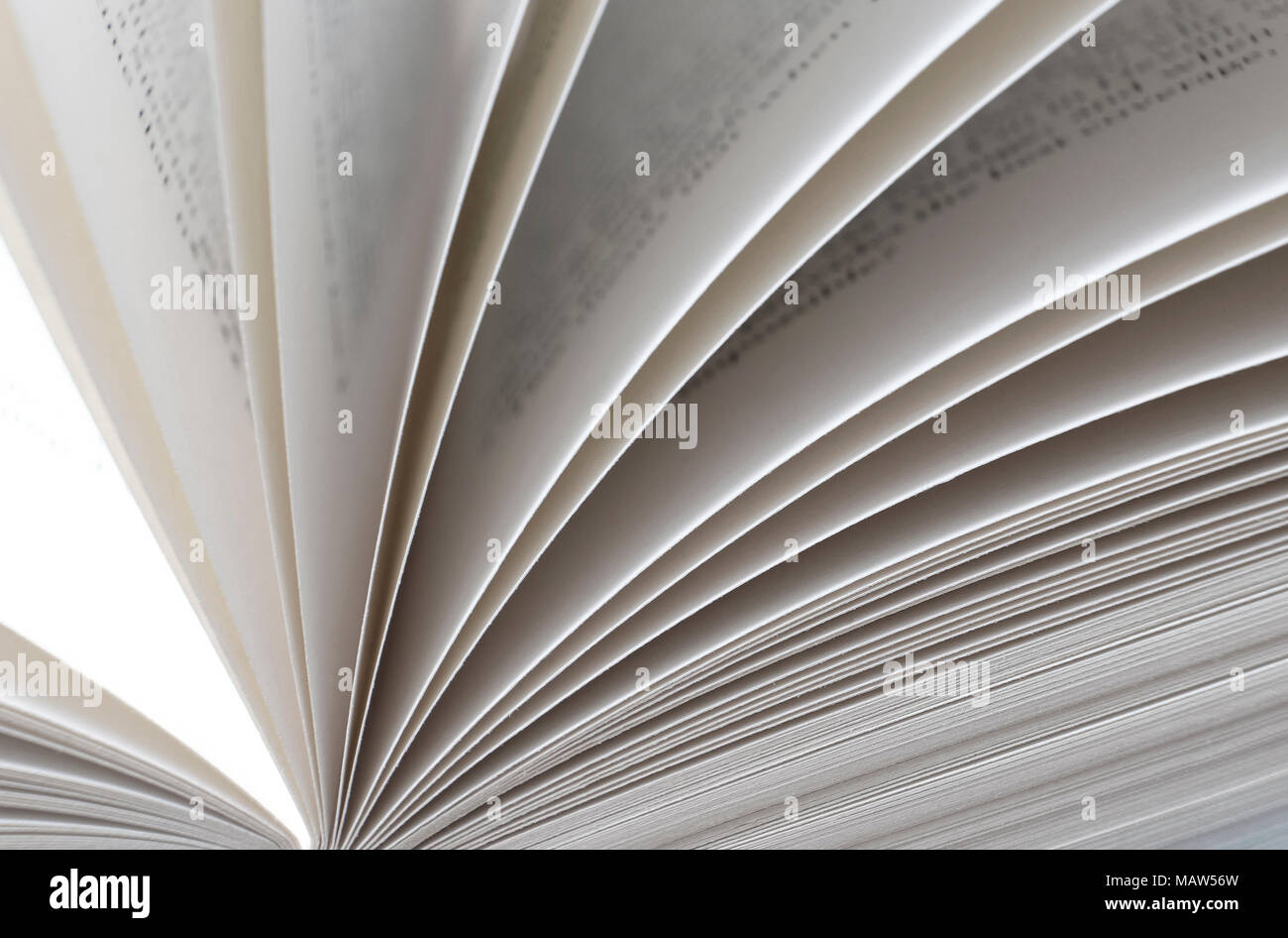 Prenota della colonna vertebrale con ventaglio pagine Foto Stock