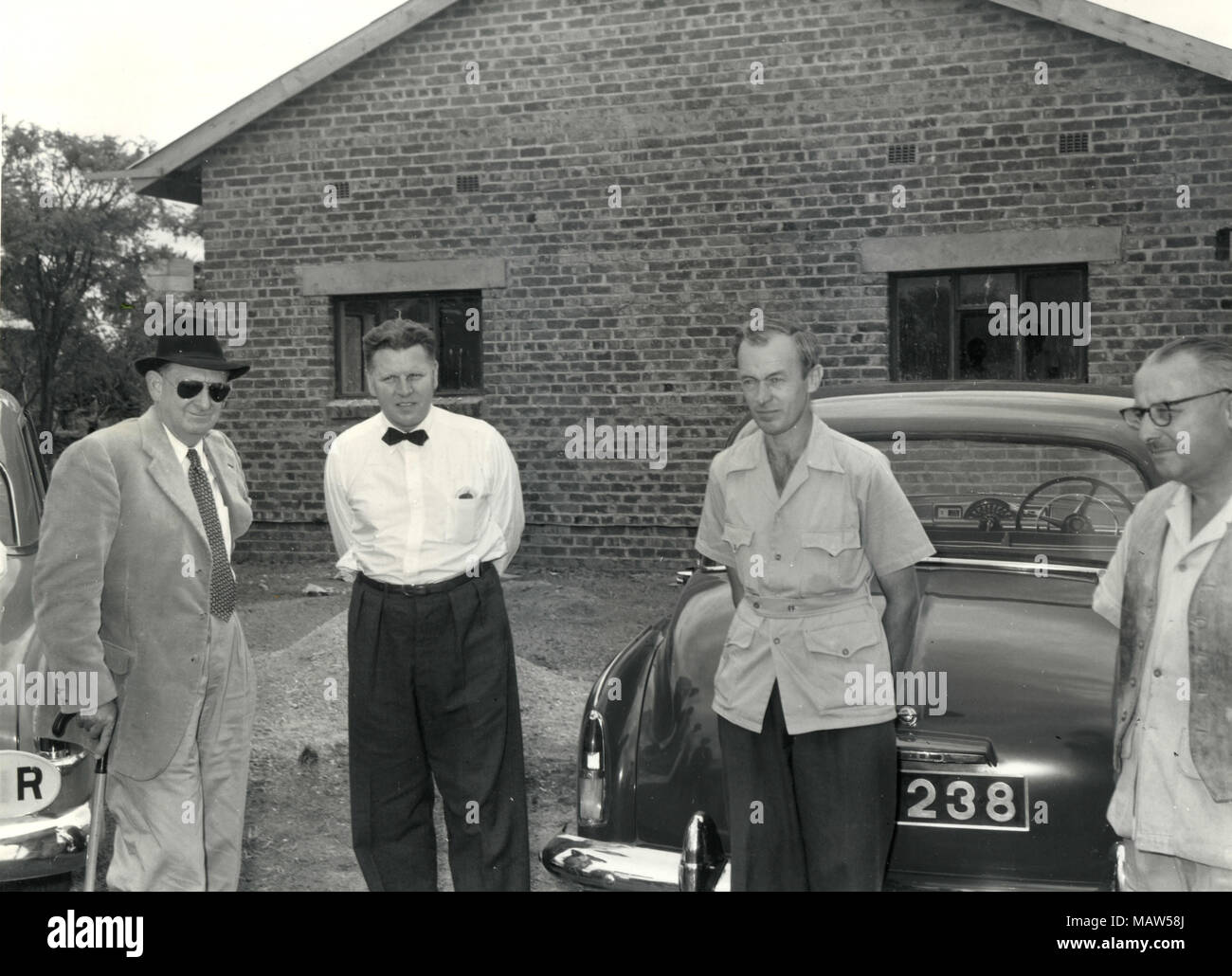 R.L. Prain, Taylor-Ostrandu e Klein Lankhorst, selezione rhodesiano fiducia, pilota di Kafue polder, Zambia, Rhodesia del Sud 1956 Foto Stock