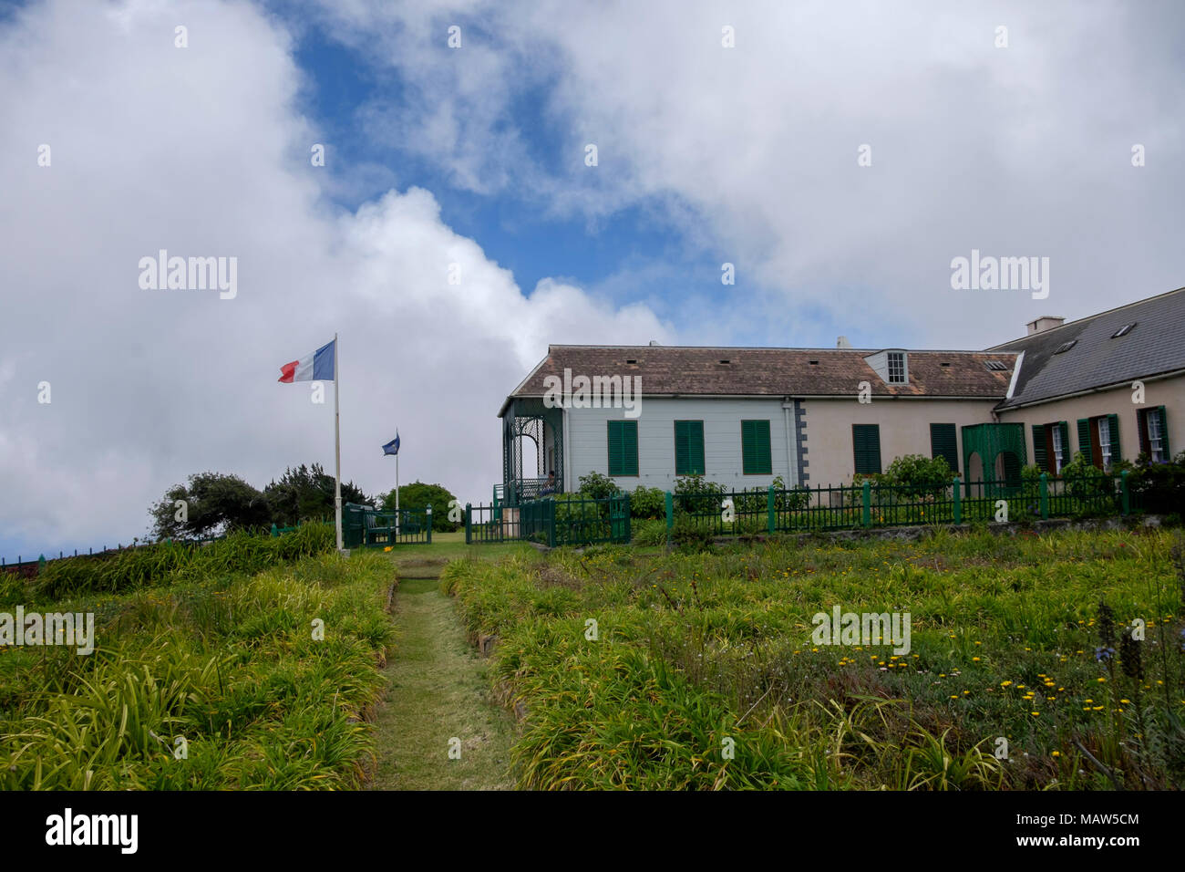 Longwood House, la residenza finale di Napoleone Bonaparte durante il suo esilio all'isola di Sant'Elena. Foto Stock