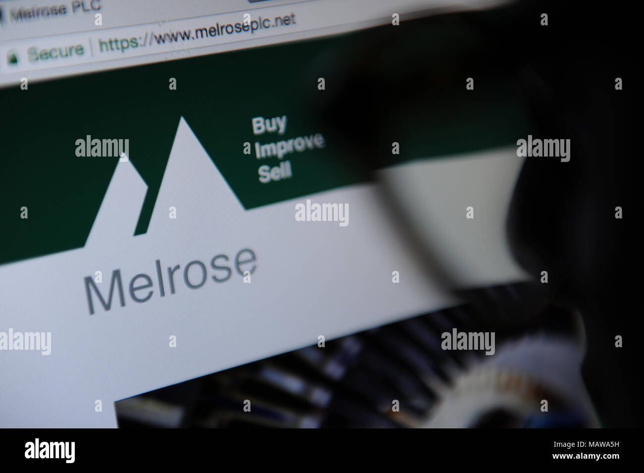 Sito web di Melrose, una base britannica di società di investimento Foto Stock