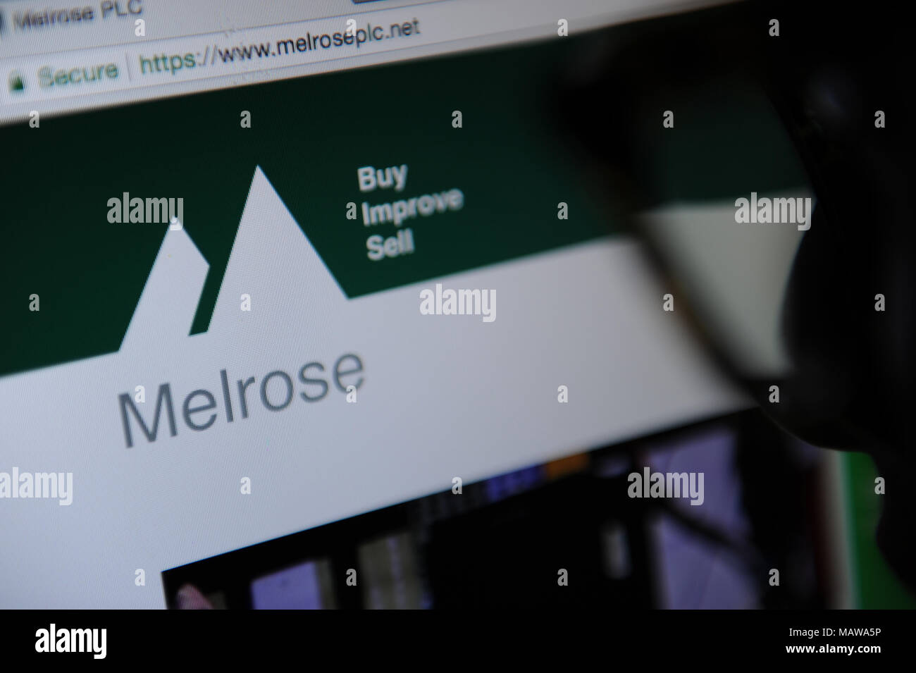 Sito web di Melrose, una base britannica di società di investimento Foto Stock