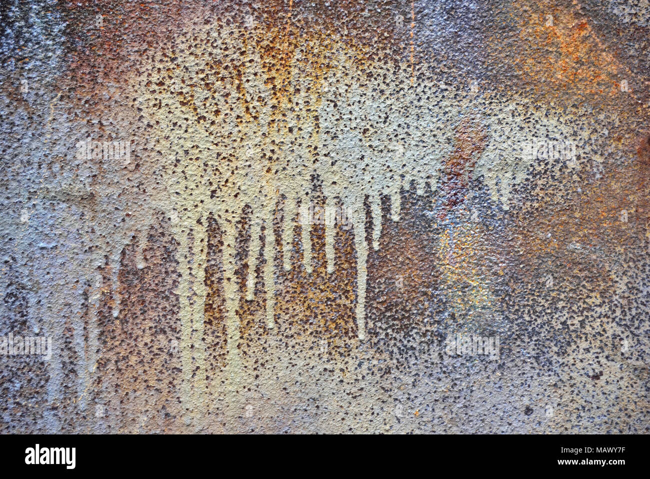 Arrugginito texture di metallo o metallo arrugginito piastra. Vecchio sfondo di metallo o uno sfondo con superficie di ruggine. Foto Stock