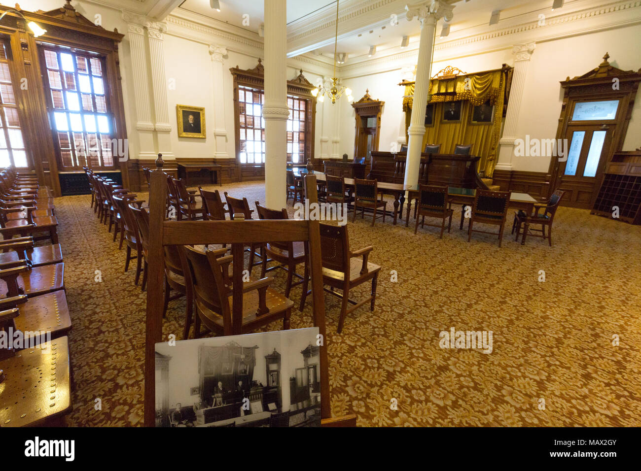 Texas Corte suprema, all'interno del Texas State Capitol Building, Austin, Texas USA Foto Stock