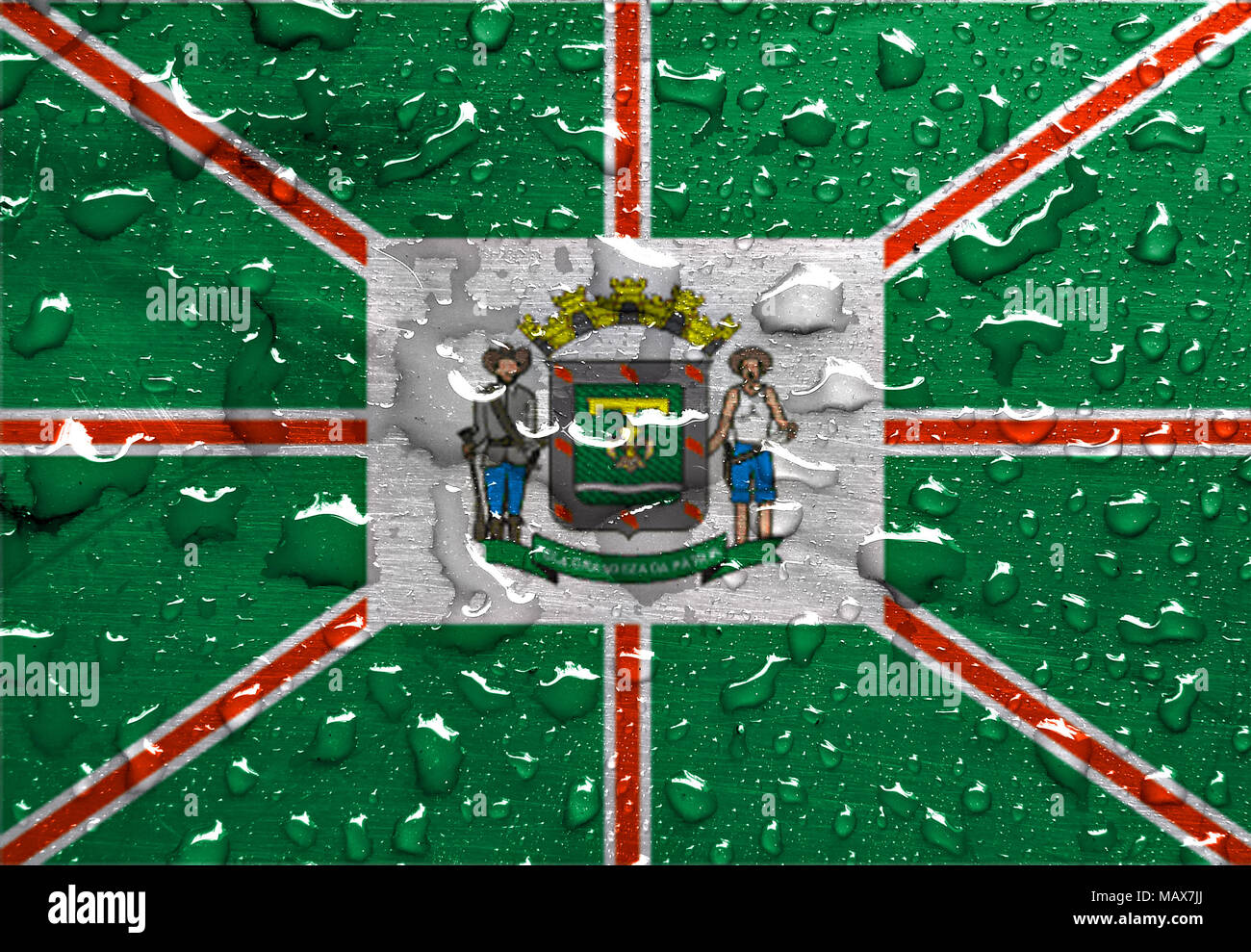 Bandiera di Goiania con gocce di pioggia Foto Stock