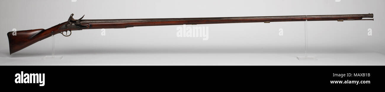 Woodson musket (nonpolarized immagine) da Woodson la tradizione di famiglia, questa pistola è stato conosciuto come quello utilizzato da un uomo chiamato Ligon, che ha aiutato Sara Woodson difendere suo Prince George County home il 18 aprile 1644, da un indiano attacco. In base a questa tradizione, il nome Ligon di conseguenza era scolpito sul magazzino. Senza tale nome appare sulla corrente acero americano stock, che tuttavia è il terzo uno su questa arma e date solo a circa 1800. La camera è molto vecchio, eventualmente del XVII secolo, sebbene la maggior parte delle opinioni degli esperti lo pone come quest'ultimo anziché il mid-1600s. La serratura non è lat Foto Stock