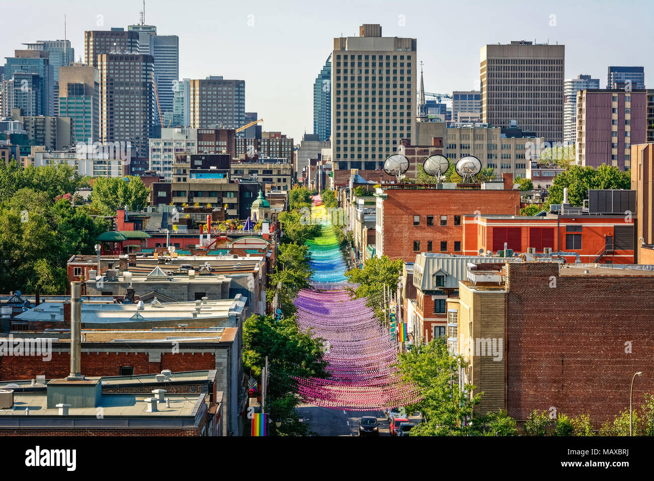 Vista di Montreal del villaggio Foto Stock