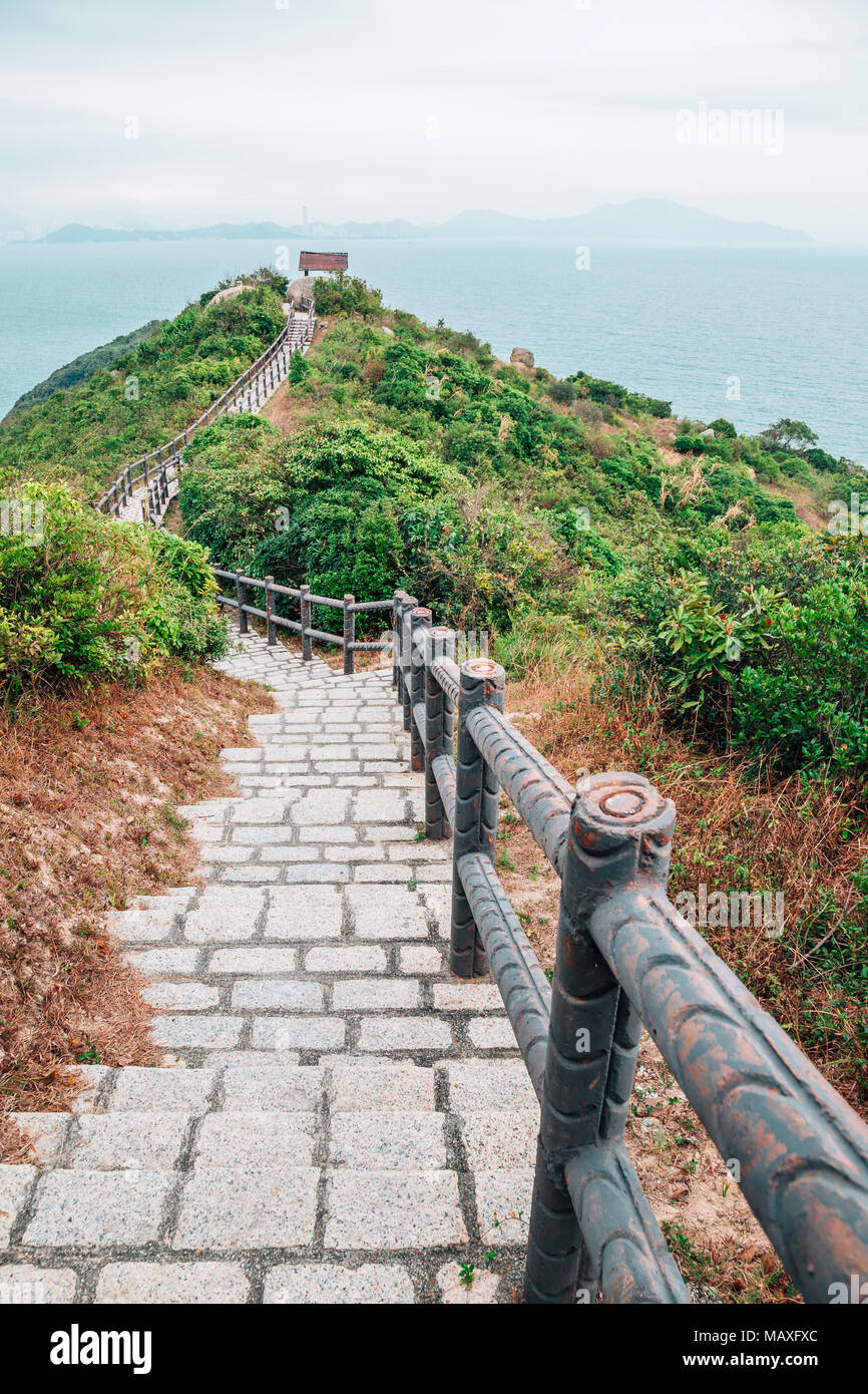 Tung Tsai Wan (Coral Beach) e sentiero escursionistico strada in Cheung Chau isola, HongKong Foto Stock