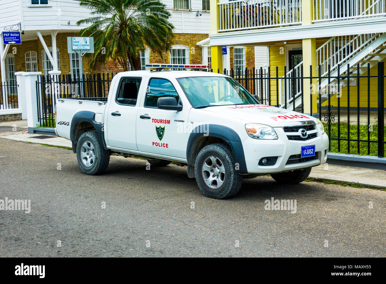 Belize turismo e polizia prendono misure aggiuntive per proteggere i turisti Foto Stock