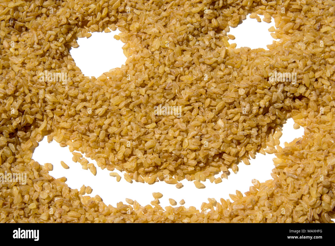 Bulgur di seme faccia felice bio bellissimo sfondo Foto Stock