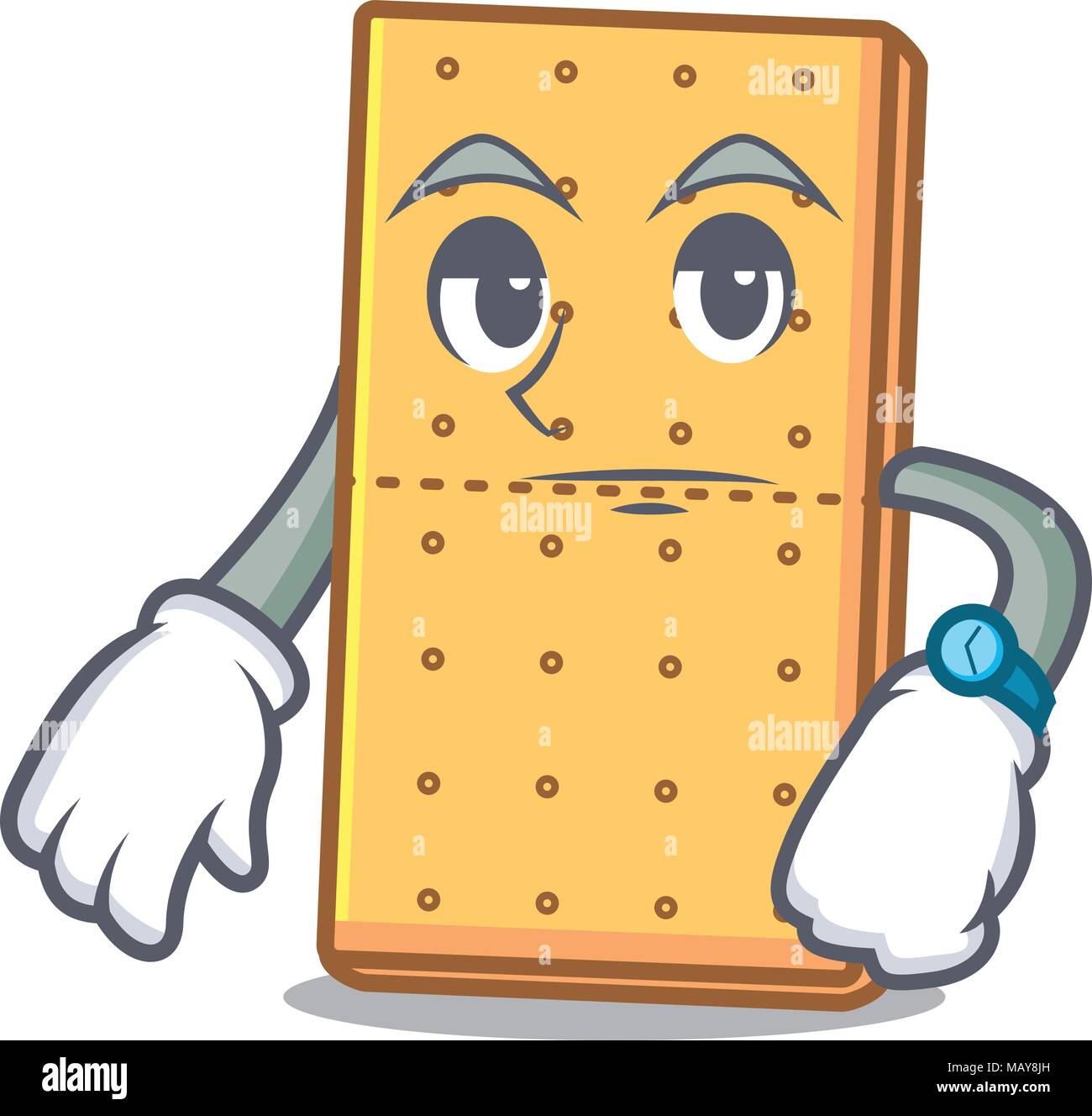 In attesa graham cookies mascotte cartoon Illustrazione Vettoriale