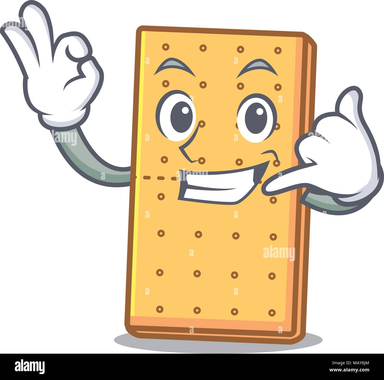Call me graham cookies mascotte cartoon Illustrazione Vettoriale
