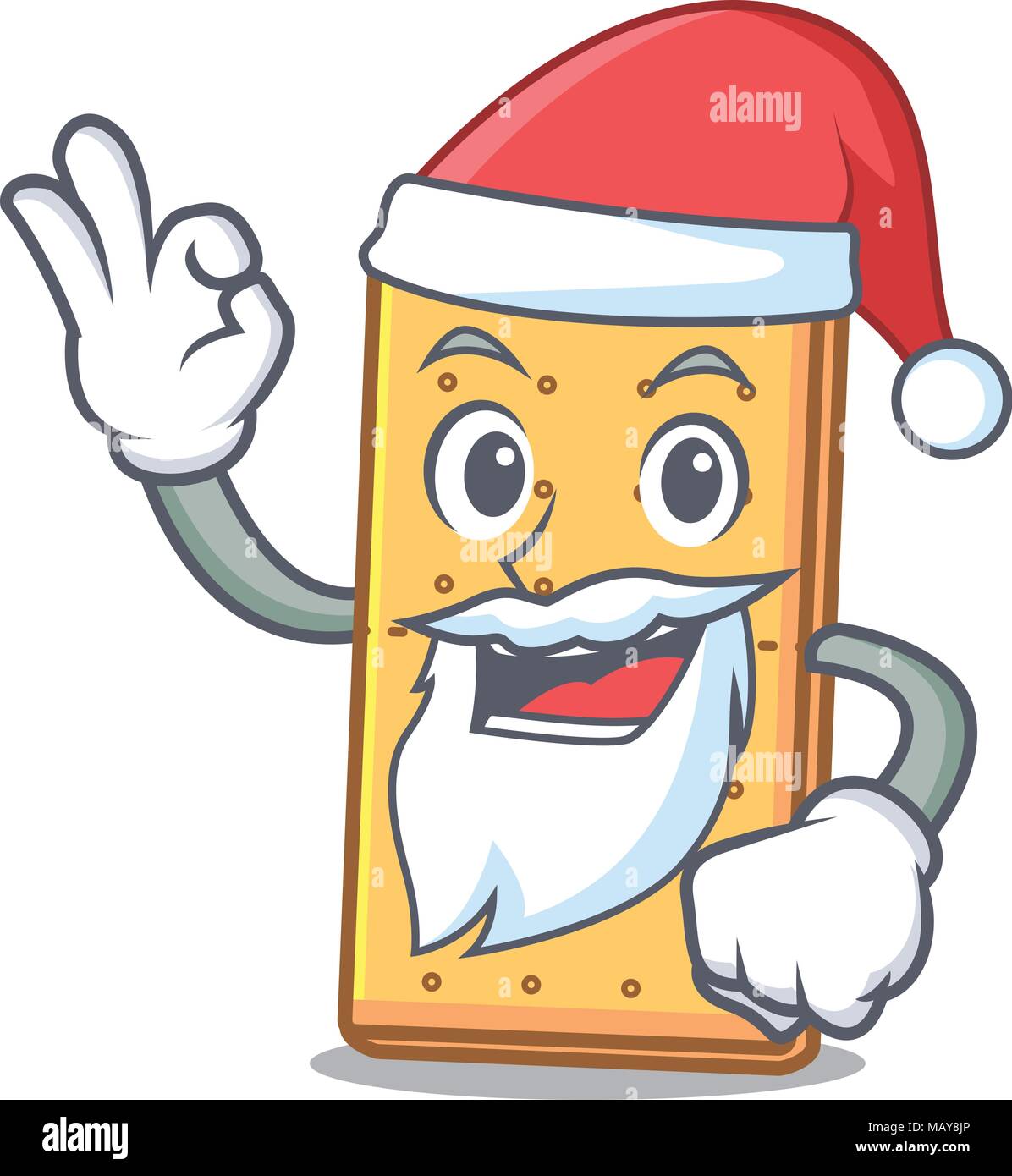 Santa graham cookies mascotte cartoon Illustrazione Vettoriale